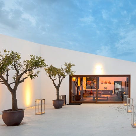 A chic entrance to the wine bar and lounge