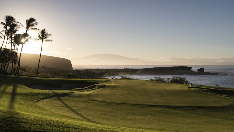 Whether you're a scratch golfer or have never broken a score of 100, stroll along Lana'i's stunning cliffside golf course for a round of 18.