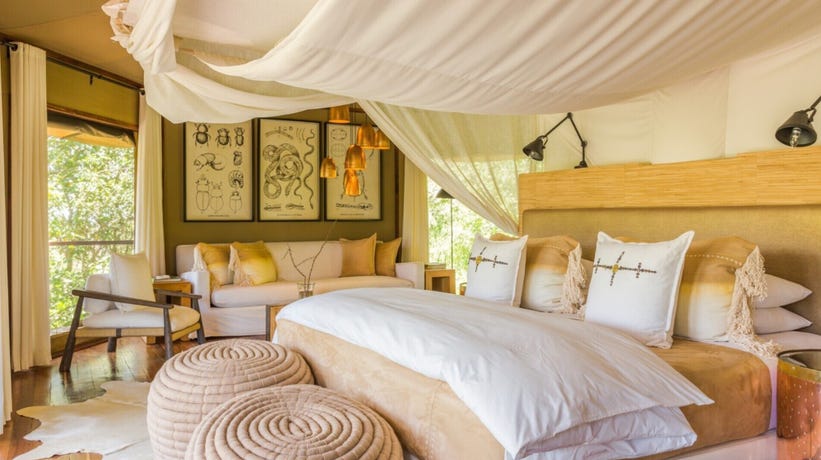 The bedroom of your tented suite
