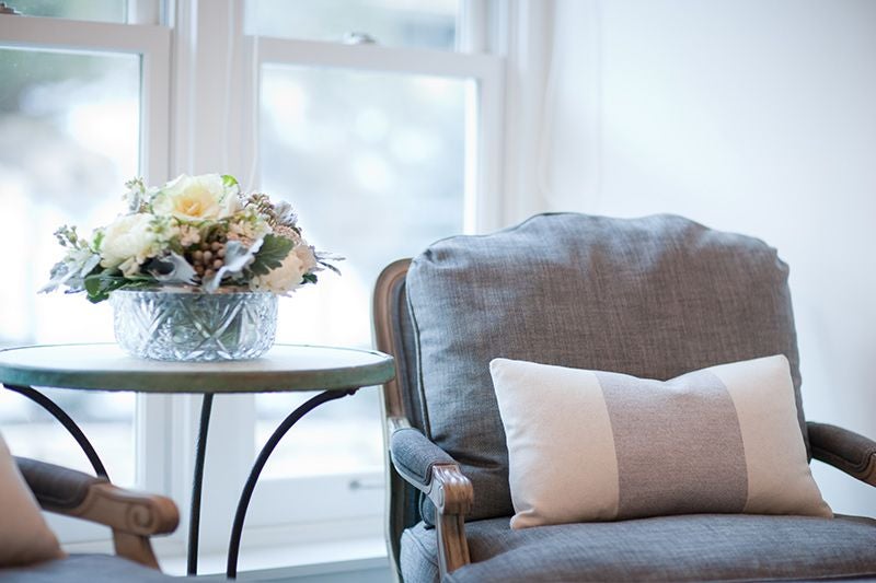 Luxurious king room with modern amenities, featuring crisp white bedding, sleek design, and panoramic city views at the Washington School House Hotel