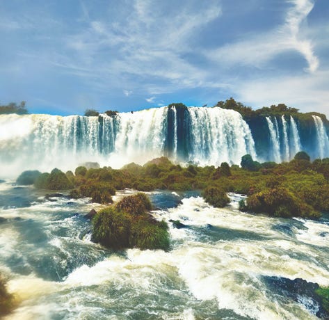 Iguazu Falls split Brazil and Argentina