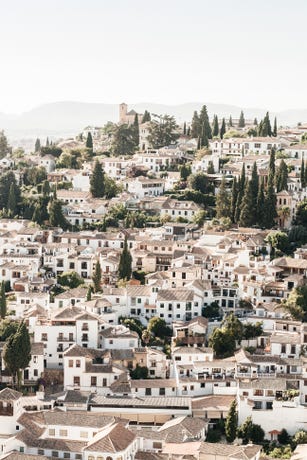 View of Albayzin from Alhambra.
