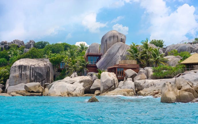 The Six Senses Spa among the rocky coastline
