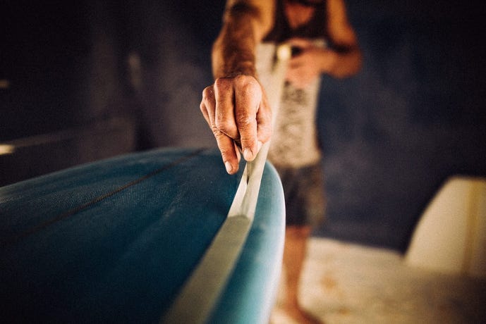 Preparing the board for the glassing