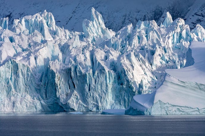 Snow and glaciers cover the archipelago. From here, frozen seas stretch all the way to the North Pole