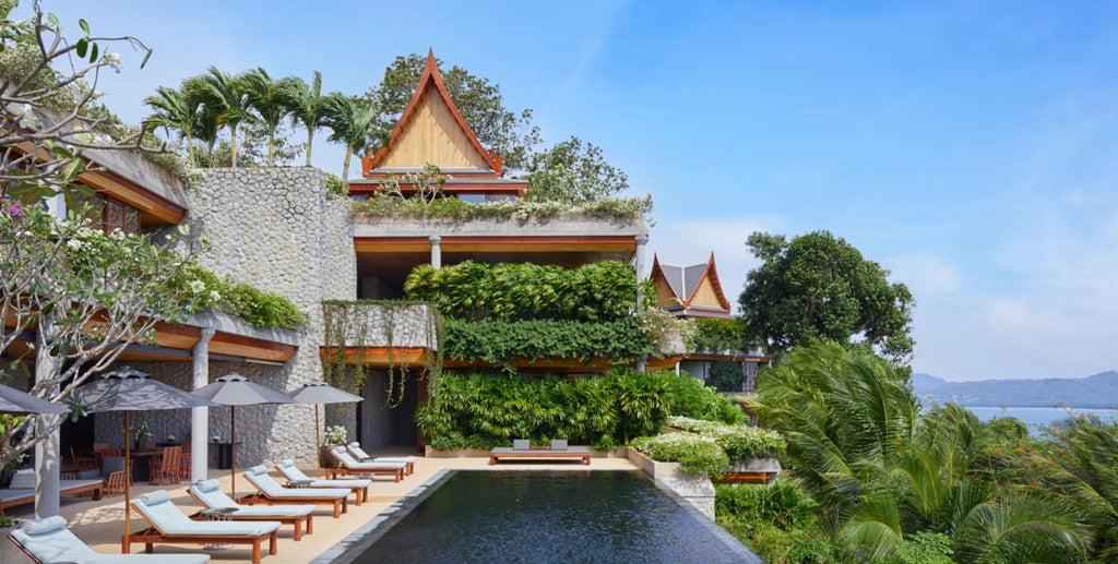 Luxurious nine-bedroom oceanfront villa with infinity pool, teak pavilions, and panoramic Andaman Sea views at Amanpuri resort, Thailand