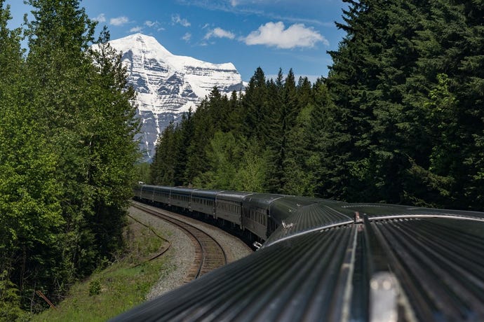 The Canadian on its course across the country