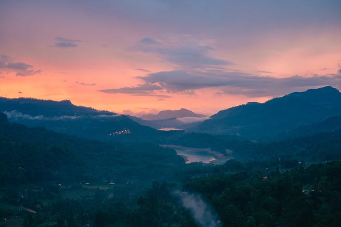 The sun sets over Sri Lanka