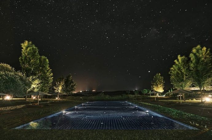 The incredible clear night sky from the pool