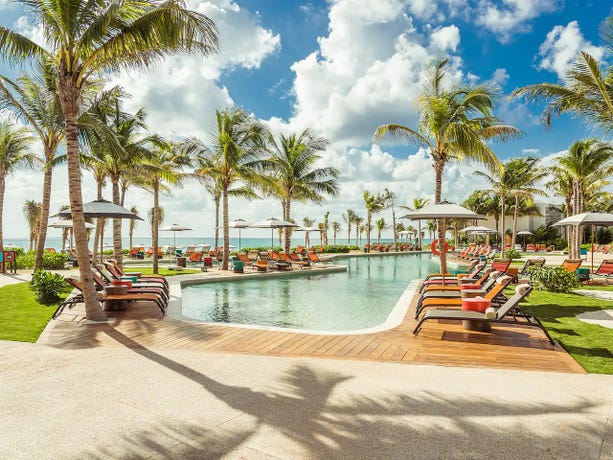 The lagoon pool at the Andaz Mayakoba