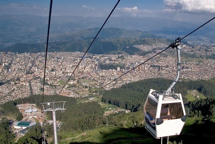 Gondola ride over Quito
