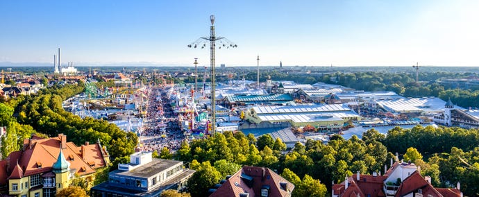 The grounds of Oktoberfest at Theresienwiese
