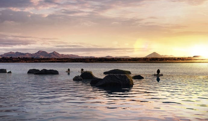 Iceland's Sky Lagoon blends geothermal hot waters with the nearby ice cold ocean