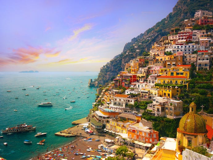 The town of Positano on the Amalfi Coast
